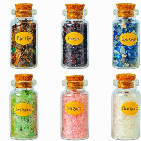 12 pc set - Bottles of Chakra Healing Crystal Chips. 12 diff. colors/crystals - Picture 7 of 9